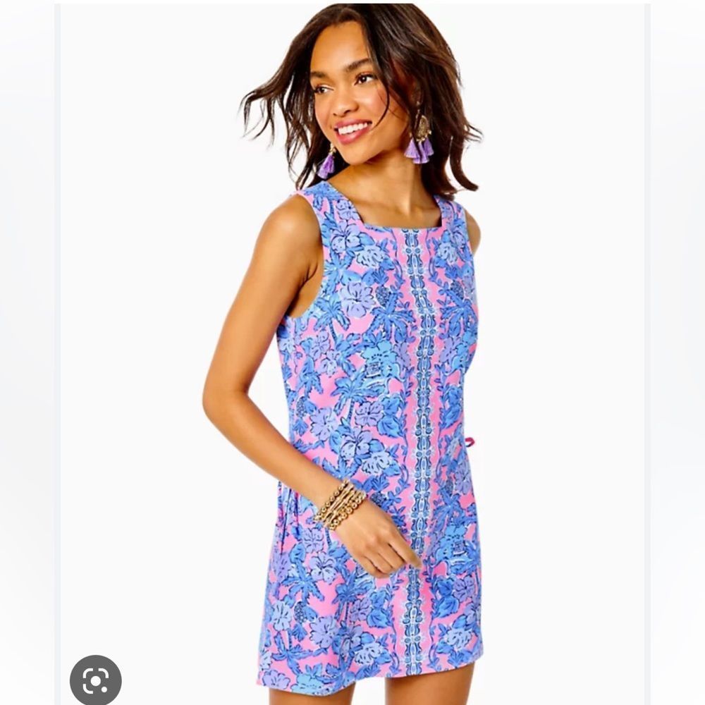 Lilly Pulitzer Pink & Blue Floral Sleeveless Romper